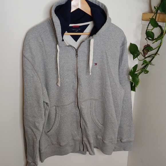 tommy hilfiger mens grey hoodie